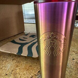 Starbucks stainless steel metallic ombre purple gold tumbler